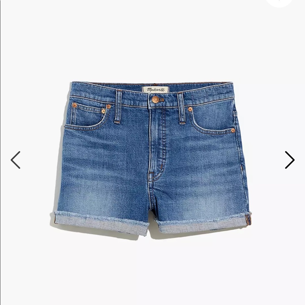 Madewell Blue High-Waisted Jean Shorts